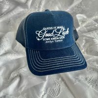 So Good Denim Trucker Hat + JT sticker