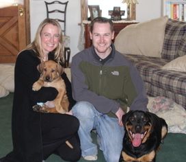 This is the Reed family with their puppy Juneau.

