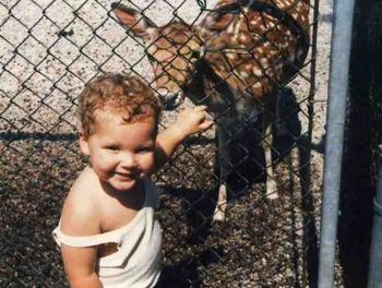 Tony at the Erie zoo feeding the deer.
