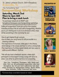 Songwriting Workshop with Sally Barris, John Tirro, Sam Gay & Templeton Thompson ticket