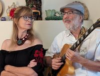 Mike and Sheryl Ann perform on the swamp cooler-ed patio at the fabulous restaurant.