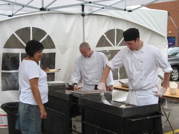 Chef Bruce (middle) and his trusty sidekick with Great Events Catering
