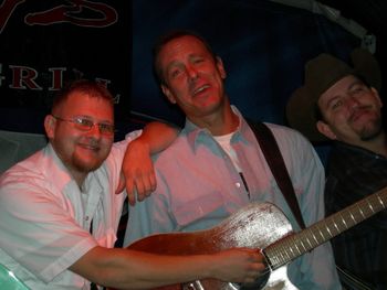 Mark Lafon (lead guitar), me, and Russ Sherefield (bass).
