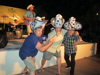 Three of the best musicians and funniest guys I know- Jordan Hendrix(L) & Matt Hillyer(R)of 1100 Springs and Dave Perez(M) of the Tejas Brothers in Purto Vallarta, June 2012.
