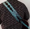 Metallic Blue on Black Gator Grain Underlay Guitar Strap