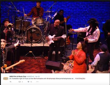 Tracey Whitney with Nathan East and Larry Mitchell - AFME April 2016 KIMO Theater
