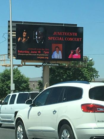 Billboard for Tracey Whitney and Zenobia Conkerite's concert at the Albuquerque Museum Amphitheater June 2016
