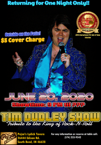Tim Dudley Show (Tribute to the King of Rock-N-Roll) Returns to Pejza's Lydick Tavern