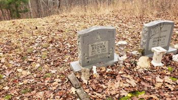 the graves of Punkin and Melinda Brown
