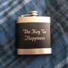 "The Key To Happiness" Flask