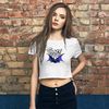 ladies ct bat logo crop top tee