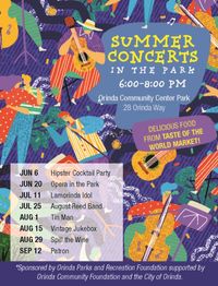 Spill the Wine plays Orinda Summer Concerts in the Park 2024