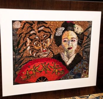 Custom Art For The Studio... Felted. The Lady And The Tiger. Beautiful Story.
