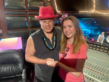 With a multi-Grammy winning producer, Narada Michael Walden, at Tarpan Studios in San Rafael, CA. An incredibly gifted  producer, singer and drummer who produced Ray Charles, Aretha Franklin, Stevie Wonder, Barbara Streisand, Whitney Houston, Mariah Carey and many more. Such a beautiful experience!
