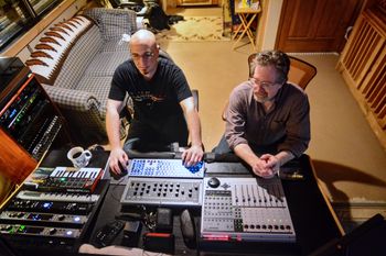 The production team at work at Cabin Studios. Photo © Renss Greene for Loudoun Now
