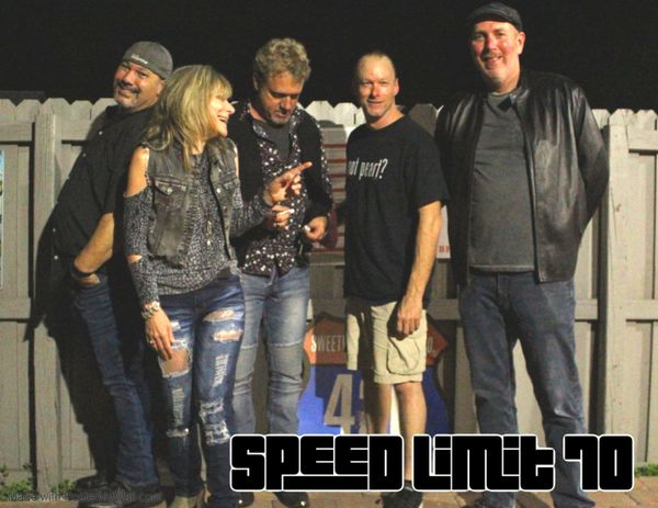 SPEED LIMIT 70 is: Michael DelCampo (bass/vocals), Susan Watkins (vocals), Thomas Watkins (guitar/vocals), Paul Lane (drums), Rick Anderson (keys/vocals)