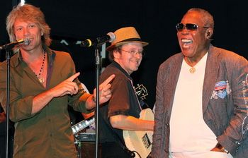 Jon Bon Jovi, G.N. and Sam Moore at a gig in East Hampton, NY.
