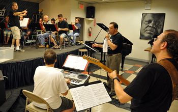 Rehearsal with The Ed Palermo Big Band in NYC.
