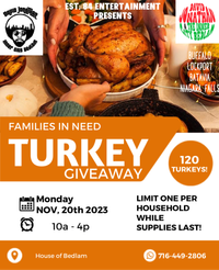2nd Annual Inner City Bedlam Turkey Giveaway