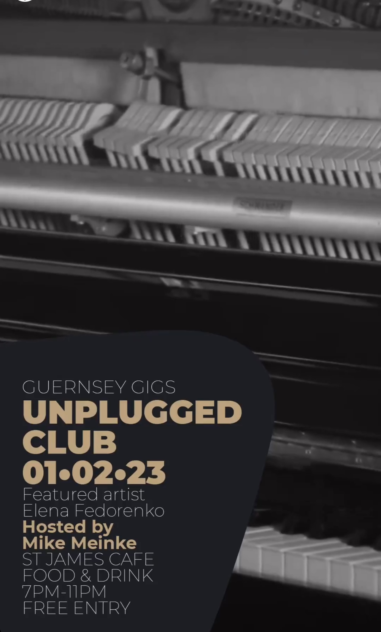 Guernsey Gigs. Unplugged Club @ St.James Cafe - Feb 1, 2023, 7:00PM