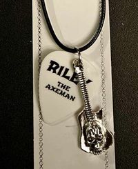 Riley Logo Signature Guitar Pick Necklace - WHITE