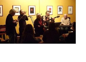 Richard Carr, Felix Cabrera, Betty MacDonald, Charlie Kniceley, and Pete Levin at The Rosendale Cafe
