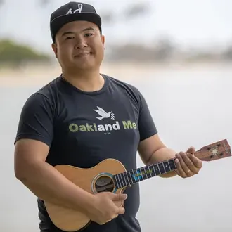 Ukulenny with his ukulele, from San Jose