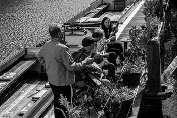 Storm & Ontij at the Golden Stork. Vlnr: Wouter Pronk, Dirk Alberti, George Overmeire and Irina Rammos. Photo: Imke van der Veen.
