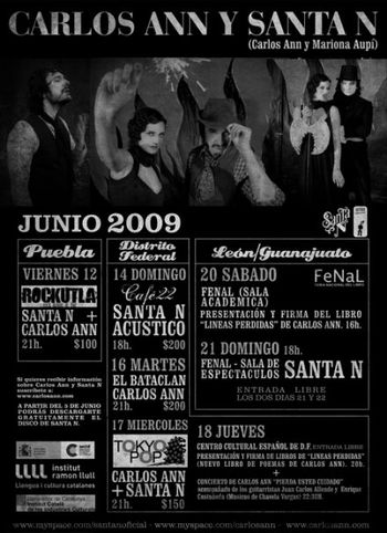 Cartel de la gira de Santa N (Carlos Ann y Mariona Aupí) en México (2009).

