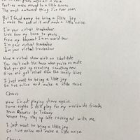 Handwritten Lyrics (from the Digital Carnival Album)