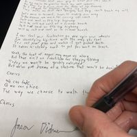 Handwritten Lyrics (from American Road album)