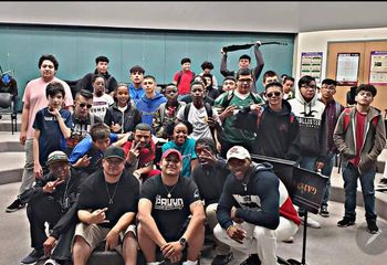 DJ COS at Aurora Central HS creative music class with Lance and Dre Elevate_2019
