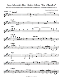 Brian Falkowski - "Bird of Paradise" Bass Clarinet Solo