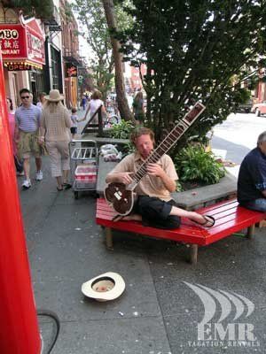 Busking in Victoria's Chinatown
