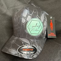 Black Kryptek Camo FlexFit Hat w/ Teal Patch