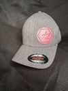 Heather Grey FlexFit Hat w/ Pink Patch