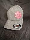 Heather Grey FlexFit Hat w/ Pink Patch