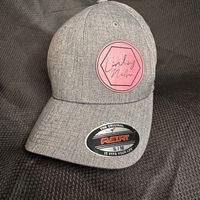 Heather Grey FlexFit Hat w/ Pink Patch