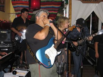 JEFF PLAYING SOME HARP AT RUBEN'S, PEEKSKILL, NY - 8/30/13.
