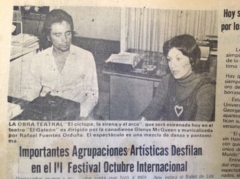 Glenys  y yo. Obra El Cíclope.1982
