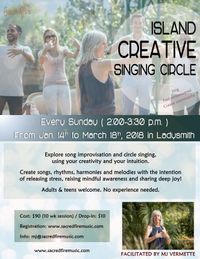 Island Creative Singing CIrcle - Every Sunday for 10 weeks