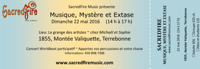 1 billet ado/étudiant - "Musique, Mystère et Extase" - SacredFire Terrebonne 22/05/2016