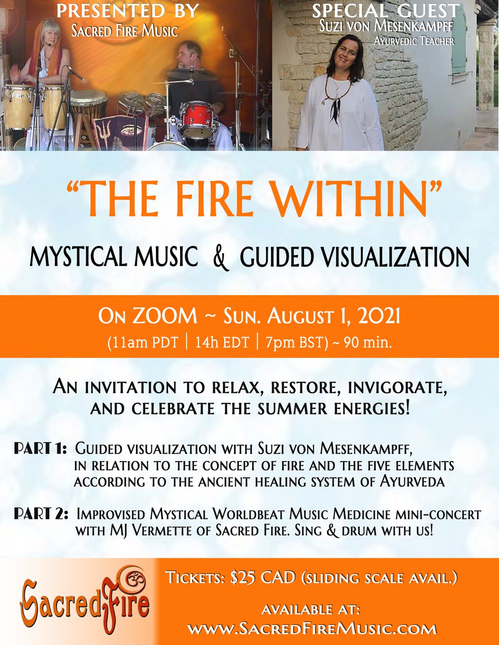 2021-08-01 Mystical Music and Visualization with MJ of Sacred Fire and Suzi von Mesenkampfftion