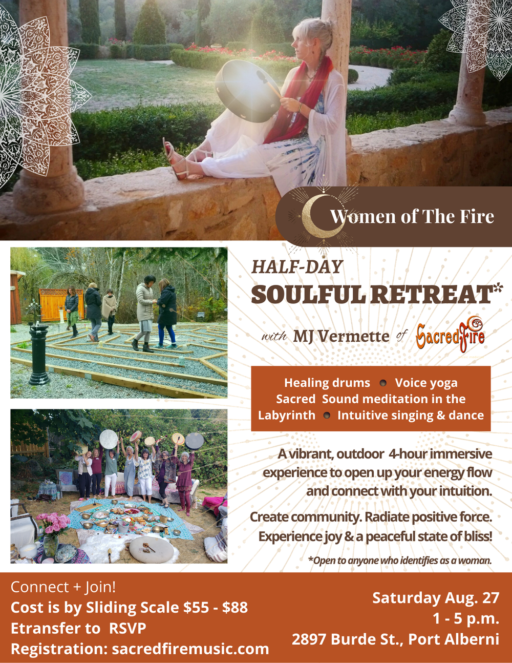 2022-08-27 Half-day Soulful Women's Retreat with MJ Vermette of Sacred Fire Music