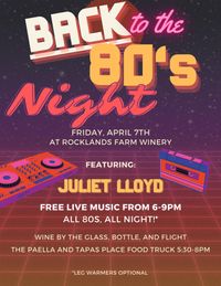 Juliet Lloyd Trio: 80s Night at Rocklands!