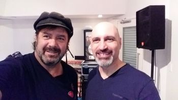 Hanging out with my bassist Larry Antonino at Glen Campbell's home studio
