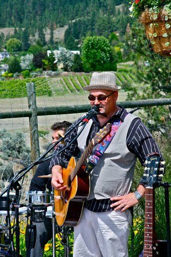 Lecturing the winery audience about Canadian Content, or something like that.
