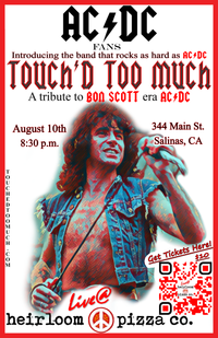Touch'd Too Much Returns To Rock Heirloom Pizza!