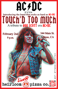 Live @ Heirloom Pizza Presents "Touch'd Too Much" - A Tribute To Bon Scott Era AC/DC