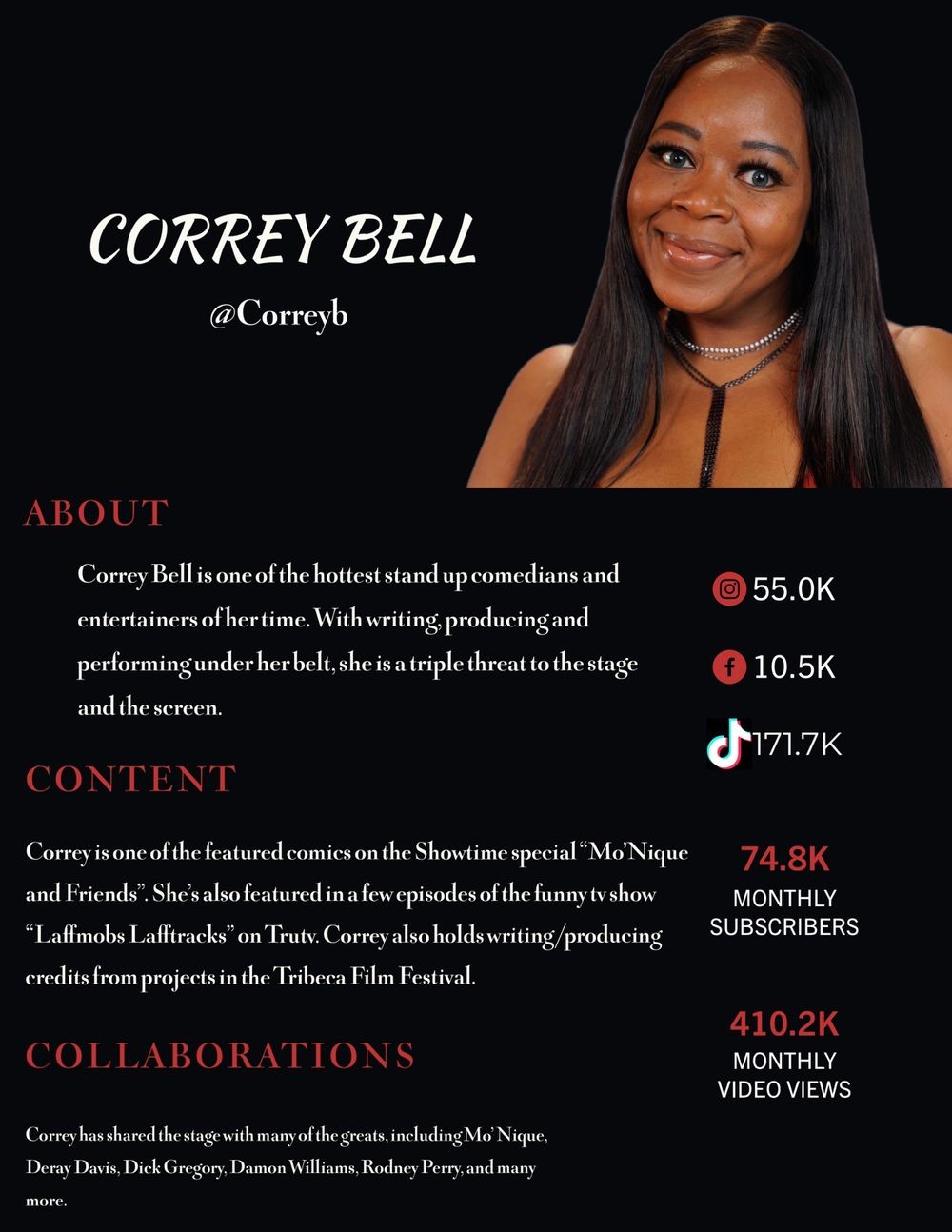 Correy Bell - Onesheet